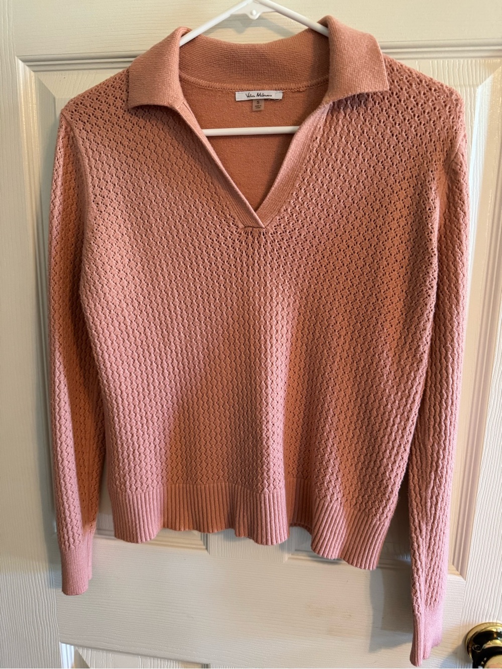 Vila Milano Rose V-Neck Open Collar Knit Sweater